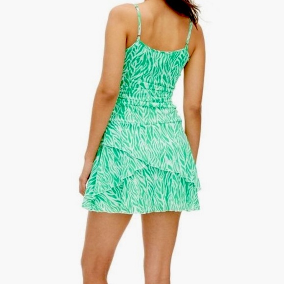DVF x Target Green Mini Dress Strappy Mesh Sea Twig Size Large NWT - Picture 2 of 9